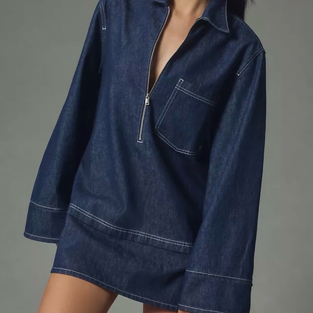 Anthropologie Pilcro Blue Denim Dress XS (oversized)